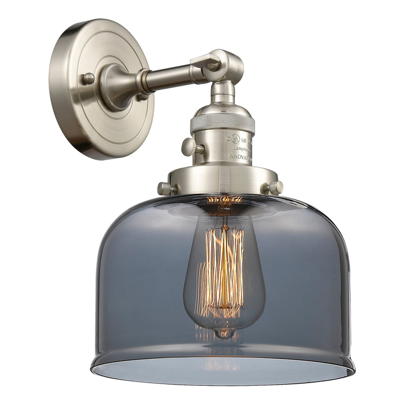 Bell Sconce shown in the Brushed Satin Nickel finish with a Plated Smoke shade