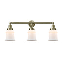 Canton Bath Vanity Light shown in the Antique Brass finish with a Matte White shade