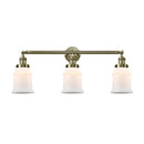 Canton Bath Vanity Light shown in the Antique Brass finish with a Matte White shade