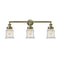 Canton Bath Vanity Light shown in the Antique Brass finish with a Seedy shade
