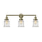 Canton Bath Vanity Light shown in the Antique Brass finish with a Seedy shade