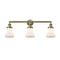 Bellmont Bath Vanity Light shown in the Antique Brass finish with a Matte White shade