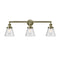 Cone Bath Vanity Light shown in the Antique Brass finish with a Seedy shade