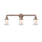 Canton Bath Vanity Light shown in the Antique Copper finish with a Matte White shade