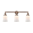 Canton Bath Vanity Light shown in the Antique Copper finish with a Matte White shade