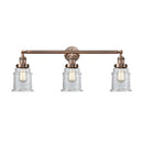 Canton Bath Vanity Light shown in the Antique Copper finish with a Clear shade