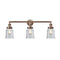 Canton Bath Vanity Light shown in the Antique Copper finish with a Clear shade