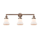 Bellmont Bath Vanity Light shown in the Antique Copper finish with a Matte White shade