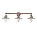 Halophane Bath Vanity Light shown in the Antique Copper finish with a Clear Halophane shade