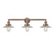 Halophane Bath Vanity Light shown in the Antique Copper finish with a Clear Halophane shade