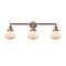 Olean Bath Vanity Light shown in the Antique Copper finish with a Matte White shade