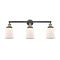 Canton Bath Vanity Light shown in the Black Antique Brass finish with a Matte White shade
