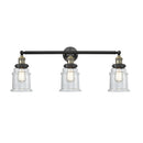 Canton Bath Vanity Light shown in the Black Antique Brass finish with a Clear shade