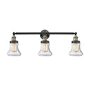 Bellmont Bath Vanity Light shown in the Black Antique Brass finish with a Seedy shade