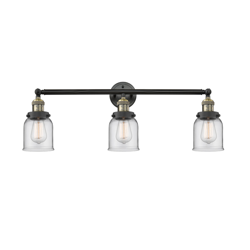 Bell Bath Vanity Light shown in the Black Antique Brass finish with a Clear shade
