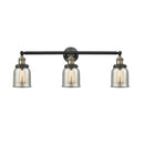 Bell Bath Vanity Light shown in the Black Antique Brass finish with a Silver Plated Mercury shade
