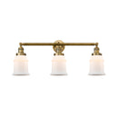 Canton Bath Vanity Light shown in the Brushed Brass finish with a Matte White shade