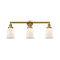 Canton Bath Vanity Light shown in the Brushed Brass finish with a Matte White shade