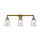 Canton Bath Vanity Light shown in the Brushed Brass finish with a Clear shade