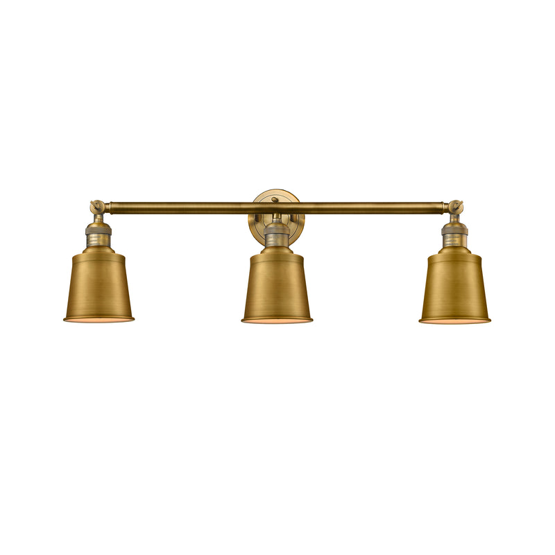 Addison Bath Vanity Light shown in the Brushed Brass finish with a Brushed Brass shade