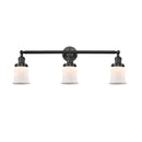 Canton Bath Vanity Light shown in the Matte Black finish with a Matte White shade