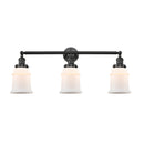 Canton Bath Vanity Light shown in the Matte Black finish with a Matte White shade