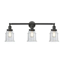Canton Bath Vanity Light shown in the Matte Black finish with a Clear shade