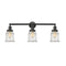 Canton Bath Vanity Light shown in the Matte Black finish with a Seedy shade