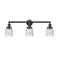 Bell Bath Vanity Light shown in the Matte Black finish with a Seedy shade