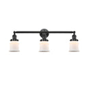 Canton Bath Vanity Light shown in the Oil Rubbed Bronze finish with a Matte White shade