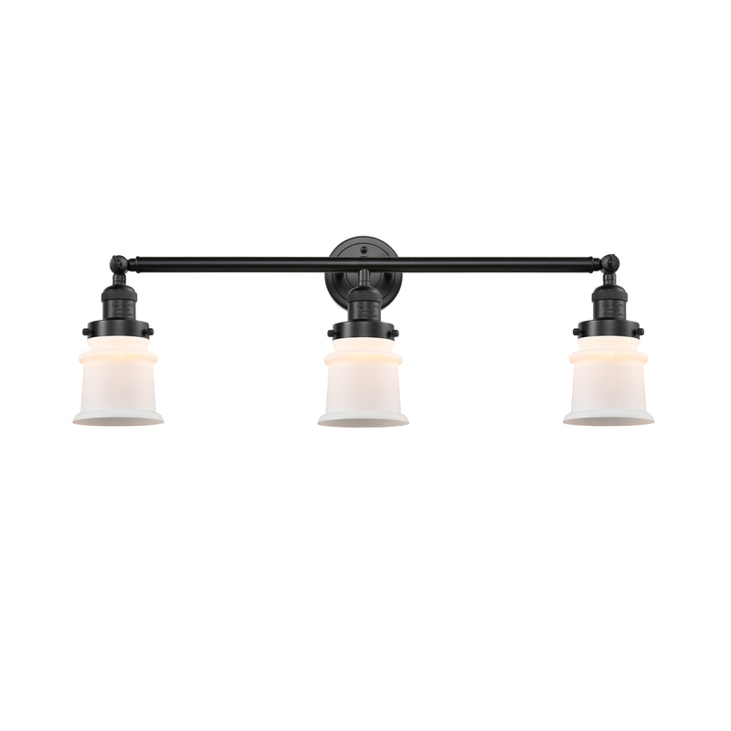 Canton Bath Vanity Light shown in the Oil Rubbed Bronze finish with a Matte White shade