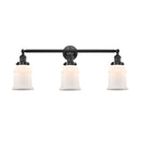Canton Bath Vanity Light shown in the Oil Rubbed Bronze finish with a Matte White shade
