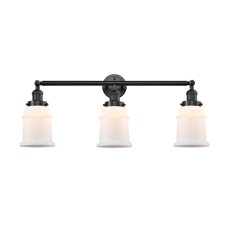 Canton Bath Vanity Light shown in the Oil Rubbed Bronze finish with a Matte White shade