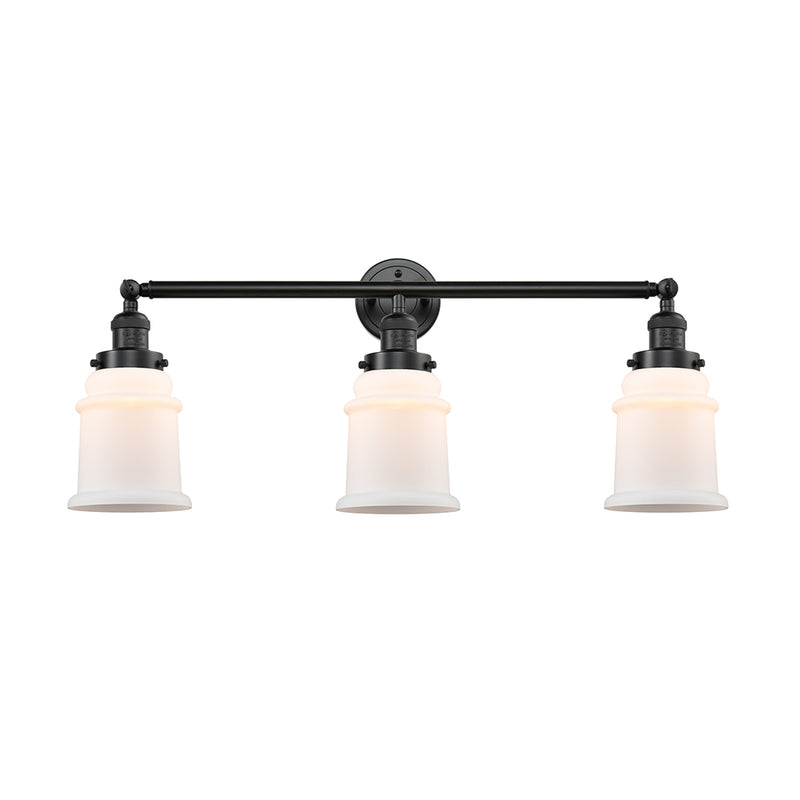 Canton Bath Vanity Light shown in the Oil Rubbed Bronze finish with a Matte White shade