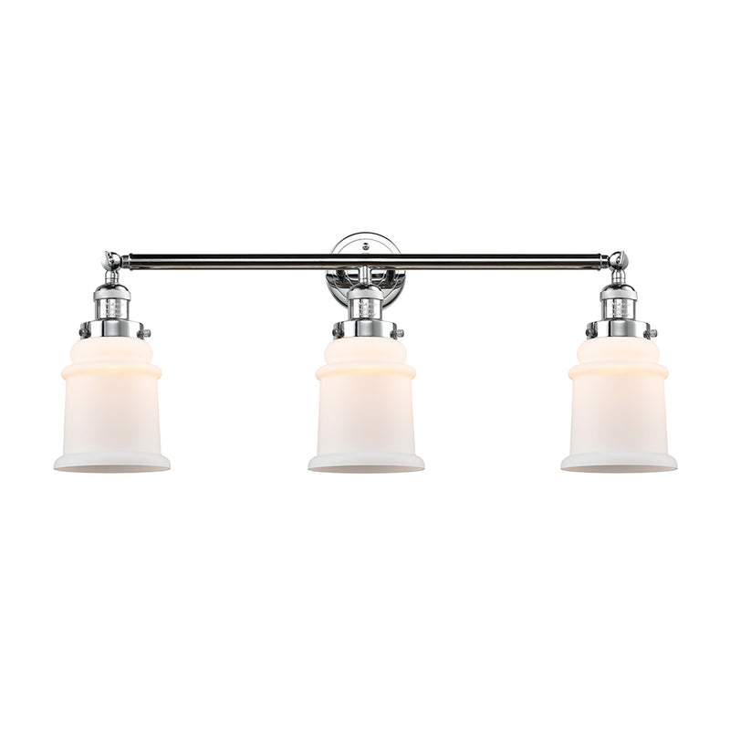 Canton Bath Vanity Light shown in the Polished Chrome finish with a Matte White shade