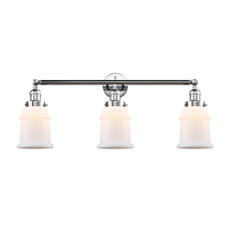 Canton Bath Vanity Light shown in the Polished Chrome finish with a Matte White shade