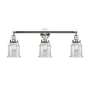 Canton Bath Vanity Light shown in the Polished Chrome finish with a Clear shade