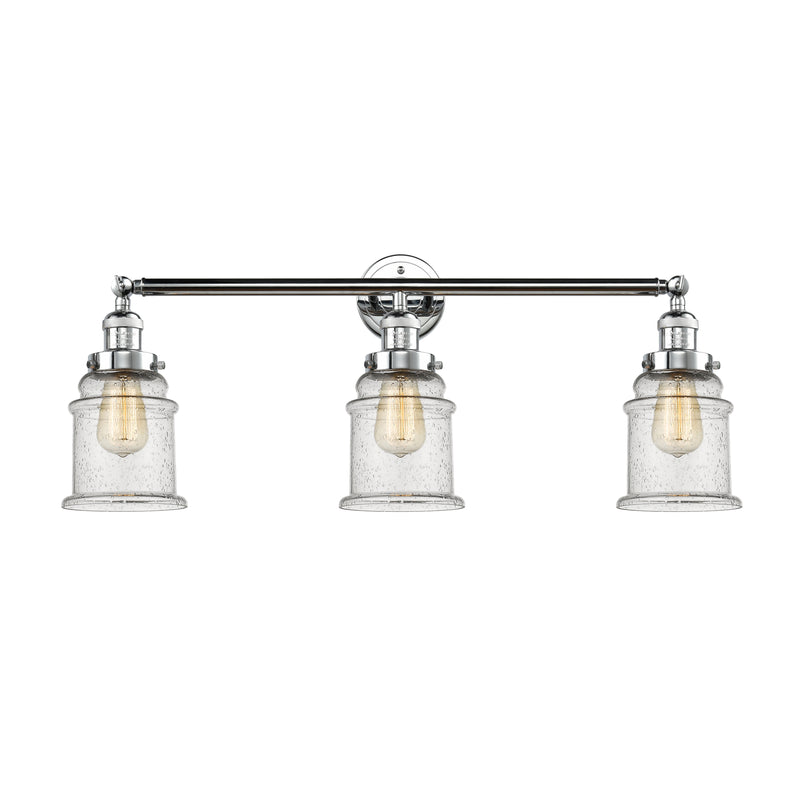 Canton Bath Vanity Light shown in the Polished Chrome finish with a Seedy shade