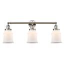 Canton Bath Vanity Light shown in the Polished Nickel finish with a Matte White shade