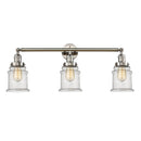 Canton Bath Vanity Light shown in the Polished Nickel finish with a Seedy shade