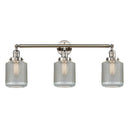 Stanton Bath Vanity Light shown in the Polished Nickel finish with a Clear Wire Mesh shade