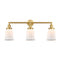 Canton Bath Vanity Light shown in the Satin Gold finish with a Matte White shade
