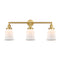 Canton Bath Vanity Light shown in the Satin Gold finish with a Matte White shade