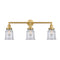 Canton Bath Vanity Light shown in the Satin Gold finish with a Clear shade