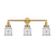 Canton Bath Vanity Light shown in the Satin Gold finish with a Clear shade