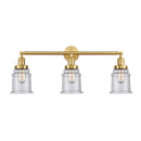 Canton Bath Vanity Light shown in the Satin Gold finish with a Seedy shade