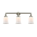 Canton Bath Vanity Light shown in the Brushed Satin Nickel finish with a Matte White shade