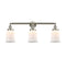 Canton Bath Vanity Light shown in the Brushed Satin Nickel finish with a Matte White shade