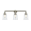 Canton Bath Vanity Light shown in the Brushed Satin Nickel finish with a Clear shade