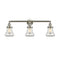 Bellmont Bath Vanity Light shown in the Brushed Satin Nickel finish with a Clear shade